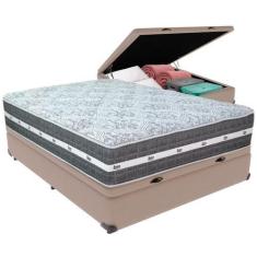 Imagem de Cama Box Baú e Colchão Black Graphite Molas Ensacadas Casal Anjos,  BE
