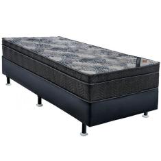 Imagem de Cama Box Colchão Iso Molas Superpocket Solteiro Ortobom Preto/Azul