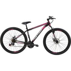 Imagem de Bicicleta Aro 29 MTB Quadro 17" Freio a Disco Mecânico 21 velocidades Nitro Steel Preta/Verde Poli Sports