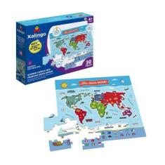 Imagem de Jogo Infantil Quebra-Cabeça Meu Primeiro Mapa-Múndi com 30 Peças Xalin