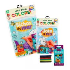 Imagem de Livro para Colorir Infantil Giz de Cera 6 Unidades Diversão - Compre J
