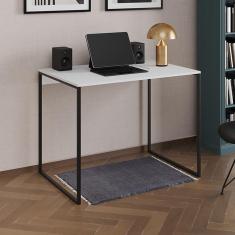 Imagem de Escrivaninha Industrial Office Branca 120x53 Grécia Base Ferro Preto