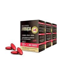 Imagem de Kit Suplemento Bio Extratus Força Para Cabelos, Pele e Unha - 60 comprimidos - 3 Unidades