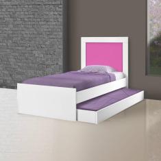 Imagem de Bicama Solteiro Luara Cambel Móveis Branco / Rosa