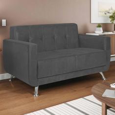 Imagem de Sofá 2 Lugares Beny Sintético - Doce Sonho Móveis Cor Cinza