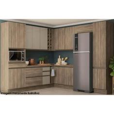 Imagem de Cozinha Completa Maxxi 15 Peças (4Aéreos+3Balcões+2Paneleiros+6Complementos) C15P17 Nogal - Kappesberg