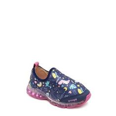 Imagem de Tênis Com Led Infantil Feminino Ortopé 46011 Marinho