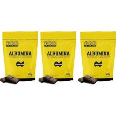 Imagem de Kit 3x Albumina Naturovos 420g Sabor Chocolate