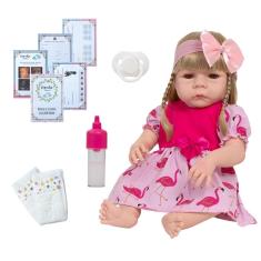 Imagem de Bebê Reborn Menina Realista Com Acessórios 100% Silicone