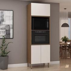 Imagem de Torre para Cozinha para Microondas e Forno com 3 Portas Genialflex Ébano/off White
