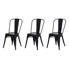 Imagem de Kit 3 Cadeiras Tolix Iron Design  Aço Industrial Sala Cozinha Jantar Bar