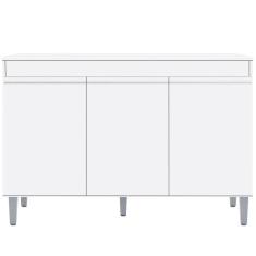 Imagem de Gabinete Balcão Daiane 3 Portas para Cozinha Branco - Bela Móveis