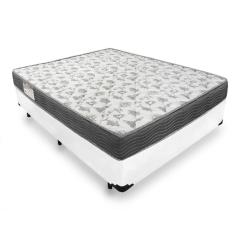 Imagem de Cama Box Viúva Branco Blindada + Colchão De Espuma D33 - Ortobom - iso 100 128cm - Branco