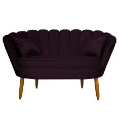 Imagem de Namoradeira Pétala 2 Lugares Decorativa Veludo Roxo - Montanaris Decor