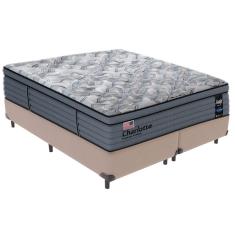 Imagem de Cama Box Bege Colchão King Charlotte Molas Ensacadas Sealy