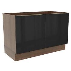 Imagem de Balcão Gabinete de Pia Madesa Lux 120 cm 2 Portas - Rustic/preto
