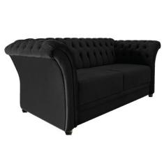 Imagem de Namoradeira Chesterfield Sofia Suede Preto - Doce Sonho Móveis