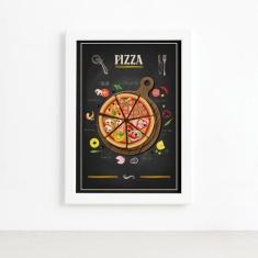 Imagem de Quadro para Cozinha Pizza Moldura  22x32cm - Quartinhos