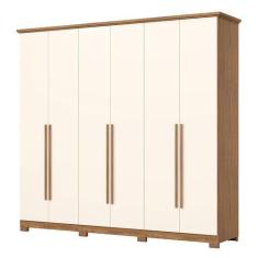 Imagem de Guarda Roupa Casal Leblon 6 Portas Off White Nature - Henn