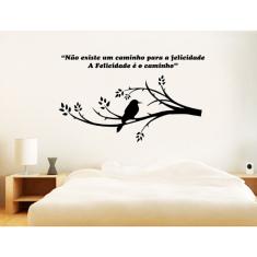 Imagem de Adesivo Decorativo De Pássaro No Galho Da Arvore E Frase