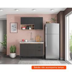 Imagem de Cozinha Compacta Firenze I 5 pt 2 gv Avena e Grafito