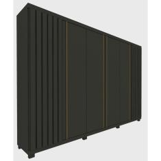 Imagem de Guarda-Roupa Ripado 6 Portas Absolut Grafite - Gelius Móveis