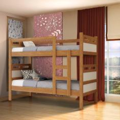 Imagem de Beliche De Solteiro Com Grade De Proteção E Escada Nature Off White Romo Shop Jm