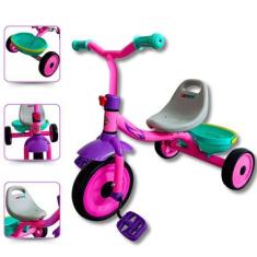 Imagem de Triciclo Infantil Passeio e Pedal Tamanho Ajustavel Suporta Até 30kg  