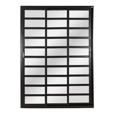 Imagem de Porta Correr 3 Folhas Móveis Central com Travessa Topsul 210x150cm Esquadrisul Preto