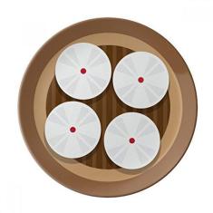 Imagem de China Prato de prato cozido a vapor padrão de alimentos decorativo de porcelana Salver talheres prato de jantar