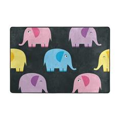 Imagem de Top Carpenter Tapete de área de elefantes coloridos, tapete de quarto para crianças, sala de jogos, sala de estar, quarto, 182,8 x 122,9 cm
