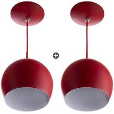 Imagem de Kit 2 Lustres Pendente Bola Pequena Alumínio 15cm  - Marryluz