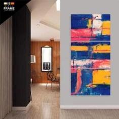 Imagem de Quadro Decorativo Pintura Abstrata Em Tecido 120 x 60