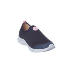 Imagem de Tênis Infantil Feminino Ortopé Joy Comfy Azul Marinho e Rosa Chiclete