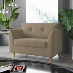 Imagem de Sofá Namoradeira Para Sala Decorativa Isis Suede Capuccino Visan Estofados