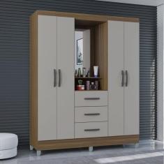 Imagem de Guarda-roupa Poquema Madri 4 Portas 3 Gavetas