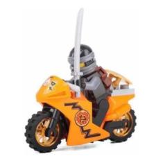 Imagem de Boneco Moto Blocos De Montar Ninjago Ninja Laranja - Mega Block Toys