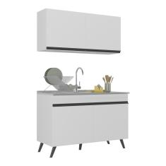 Imagem de Armário de Cozinha Compacta 2 peças Veneza Multimóveis MP2141.964 Branco/Preto