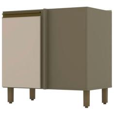 Imagem de Balcão De Cozinha Para Canto Oblíquo évelin 1 Porta 1 Prateleira Duna/cristal - Henn