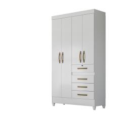 Imagem de Guarda Roupa 4 Portas Sobral Branco Rosa Lilás Azul Flex 870440 Moval