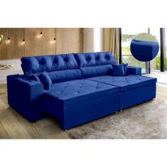 Imagem de Sofá New Austin  2,02 m Retrátil com Molas  Azul