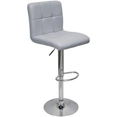 Imagem de Banqueta Confort Gomos Estofada Couro Giratória c/regulagem - Cinza