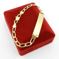 Imagem de Pulseira Masculina 20cm Chapa 1cm Folheada Ouro PL313