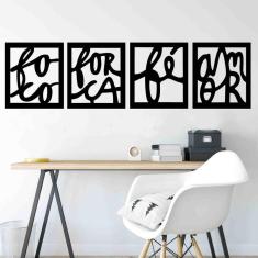 Imagem de Kit 3 Quadrso Decorativos MDF Foco, Força E Fé Vazado 