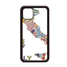 Imagem de Mapa da Itália com a bandeira nacional de arquitetura para iPhone 12 Pro Max Capa para Apple Mini Mobile Case