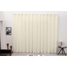 Imagem de Cortina Varão Tecido Jacquard Pérola 5,00x2,60 Semi Blackout