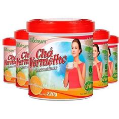 Imagem de Kit 5 Chá vermelho sóluvel 220g sabor Tangerina Unilife