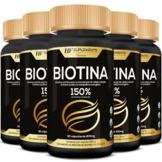 Imagem de 5X Biotina 150% Premium 400Mg 60Caps Hf Suplements