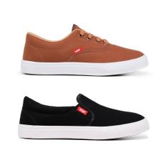 Imagem de Kit 2 Pares Tênis Casual Masculino Feminino + Palmilha Bolha em Gel-Unissex