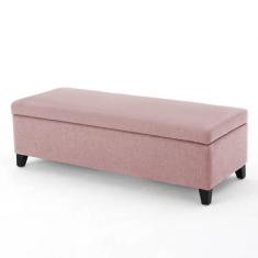 Imagem de Recamier Bau Julia 1,20M Suede Rosa Bebe  - Inova Decor - Inova Decora